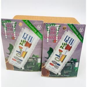 VTG 1996 In the Garden Lot of 2 Unopened Cross Stitch Kits Bookmark Signet #2074